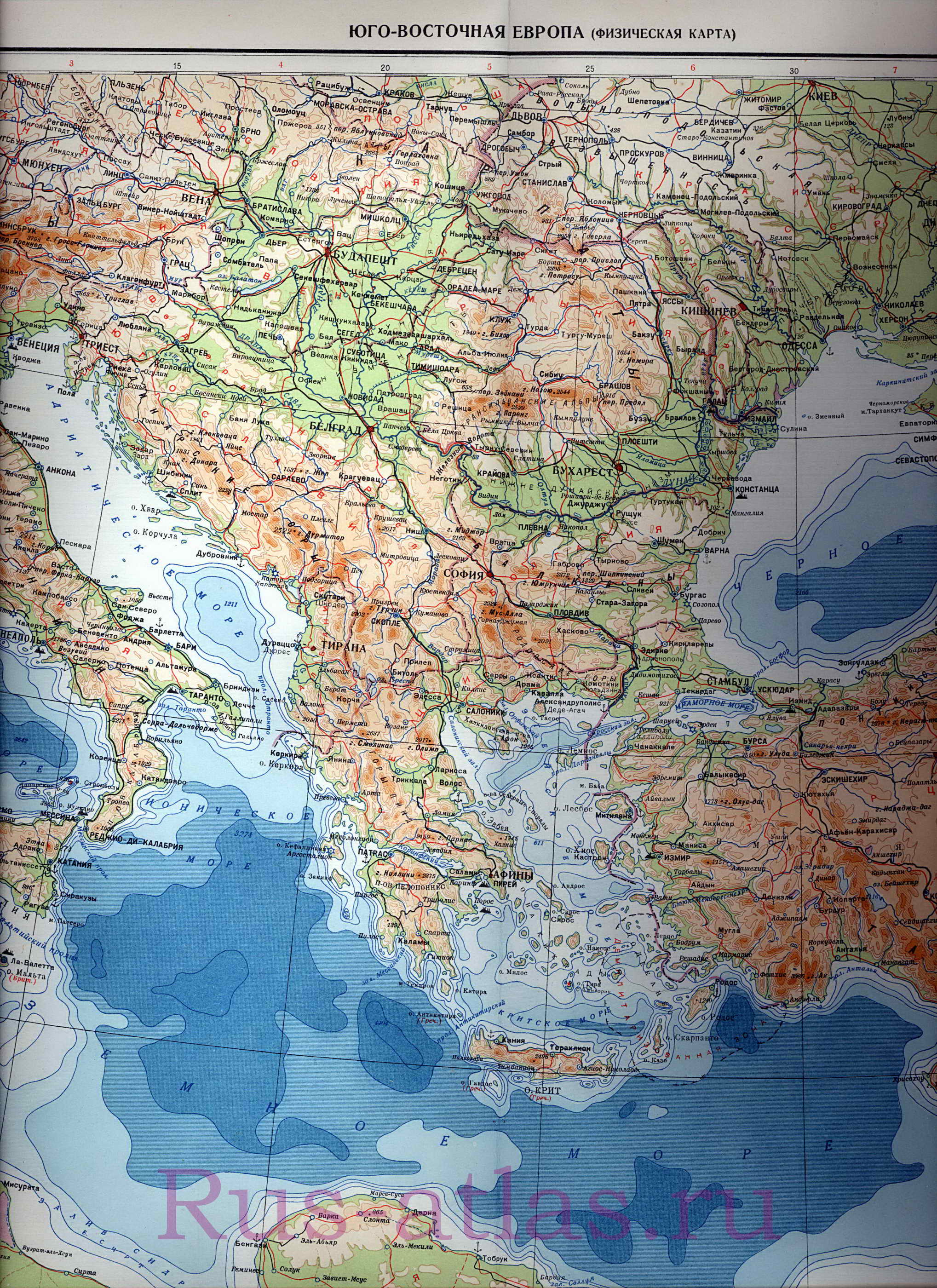 Карта Юго Восточной Европы